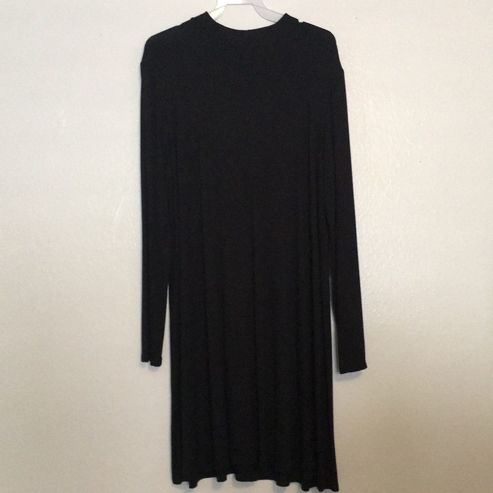 Black long sleeve T-shirt dress